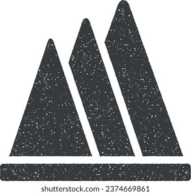 Chart pyramid icon vector illustration in stamp style