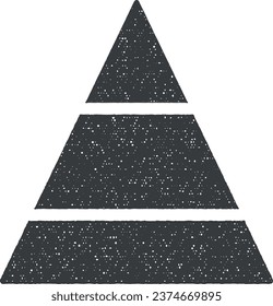 Chart pyramid icon vector illustration in stamp style