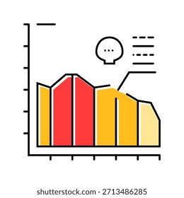 gráfico de mortalidade ícone de cor de mortalidade vetor. sinal de mortalidade de taxa de gráfico. ilustração de símbolo isolado