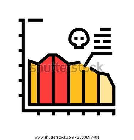 chart rate mortality color icon vector. chart rate mortality sign. isolated symbol illustration