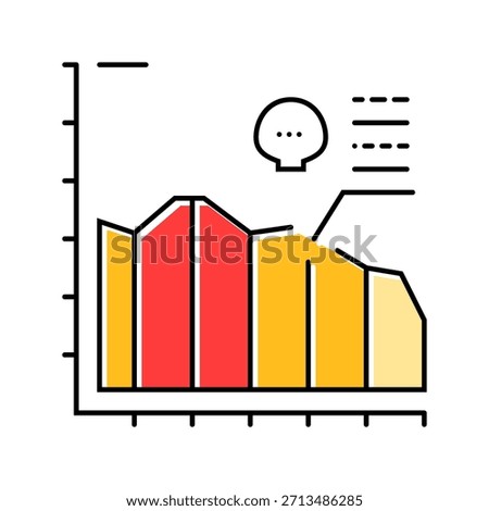 chart rate mortality color icon vector. chart rate mortality sign. isolated symbol illustration