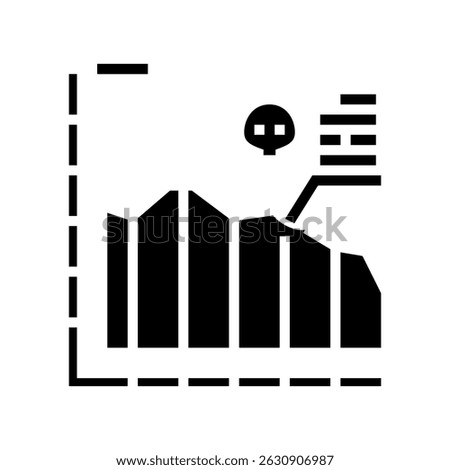 chart rate mortality glyph icon vector. chart rate mortality sign. isolated symbol illustration