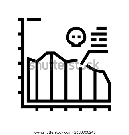 chart rate mortality line icon vector. chart rate mortality sign. isolated contour symbol black illustration