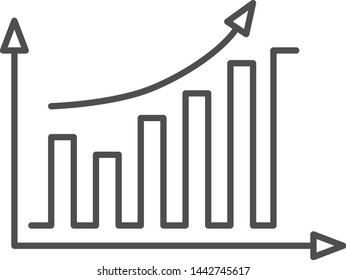 Chart realistic icon vector on white background