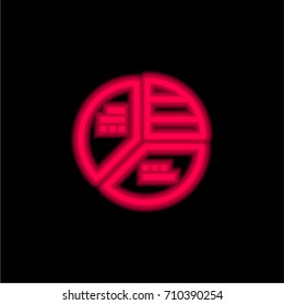 Chart red glowing neon ui ux icon. Glowing sign logo vector