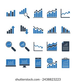 Icono de informe de gráfico Establecer símbolo de signo