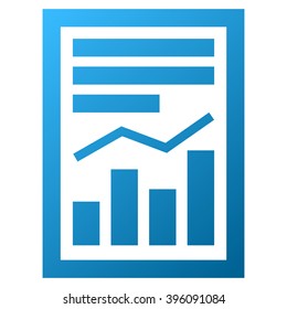 Chart Report Page vector toolbar icon for software design. Style is gradient icon symbol on a white background.