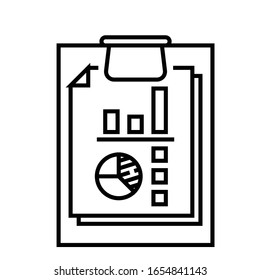 Chart reports line icon, concept sign, outline vector illustration, linear symbol.