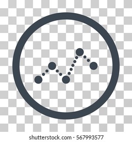 Chart rounded icon. Vector illustration style is flat iconic symbol inside a circle, smooth blue color, transparent background. Designed for web and software interfaces.