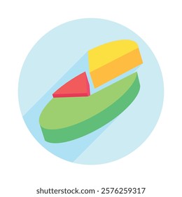 Chart rounded isometric 3D. use for modern concept, print, UI, UX kit, web and app development. Vector EPS 10, related to education, business, finance, investment.