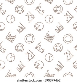 Chart seamless pattern background trendy white