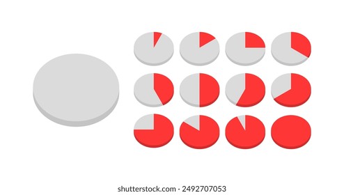 Iconos de conjunto de gráficos. Nivel de relleno de icono. Estilo plano. Iconos vectoriales.