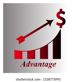 chart showing dollar with arrow up is profit logo