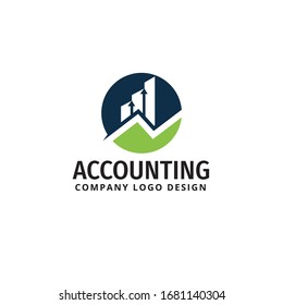 chart in side circle for accounting stock market analytic vector logo design template