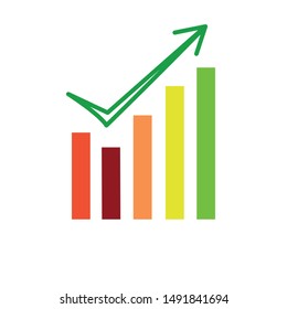  chart sign simple on a white background, vector illustration business progress, career growth