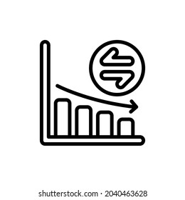 Chart Silhouette Icon On White Background