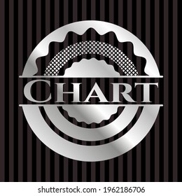 Chart silvery badge or emblem. Vector Illustration. Mosaic. 