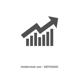 Chart simple icon. Report graph or Sales growth sign. Analysis and Statistics data symbol. Quality design elements. Classic style. Vector