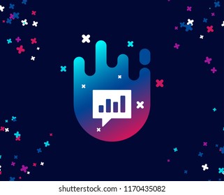 Chart simple icon. Report graph or Sales growth sign in speech bubble. Analysis and Statistics data symbol. Cool banner with icon. Abstract shape with gradient. Vector