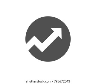 Chart simple icon. Report graph or Sales growth sign in circle. Analysis and Statistics data symbol. Quality design elements. Classic style. Vector