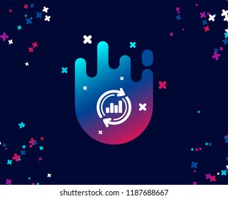 Chart simple icon. Update Report graph or Sales growth sign. Analysis and Statistics data symbol. Cool banner with icon. Abstract shape with gradient. Vector