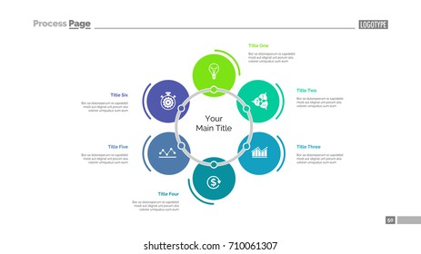 Chart with six options slide template