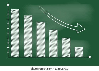 chart sketched on blackboard vector