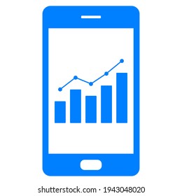 Gráfico y smartphone en blanco