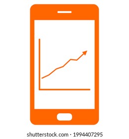 Chart and smartphone on white