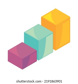 icono isométrico de organización de inicio de gráfico