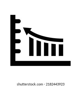 Chart, statistical, graph icon. Black vector graphics.