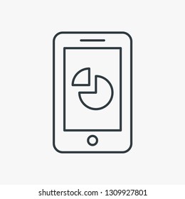 Chart statistics phone concept line icon. Simple element illustration. Chart statistics presentation concept outline symbol design. Can be used for web and mobile UI/UX . Modern vector style