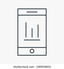 Chart statistics phone concept line icon. Simple element illustration. Chart statistics presentation concept outline symbol design. Can be used for web and mobile UI/UX . Modern vector style