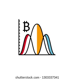 chart, stats, cryptocurrency, bitcoin icon. Element of color finance. Premium quality graphic design icon. Signs and symbols collection icon for websites