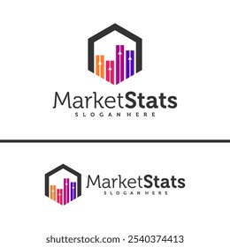 Diagramm Statistiken Logo Vorlage. Markterfolg, Vektordesign. Abbildung des Wachstumsdiagramms