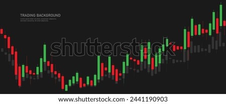 A chart of stock market crypto candlesticks on a black background. Analysis of investment trading in the field of cryptocurrencies, stocks and forex. Vector illustration.