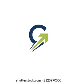 Chart symbol, arrow, and letter G. Best for Investment industry, finance, initial, letter logo, bank, transportation, etc