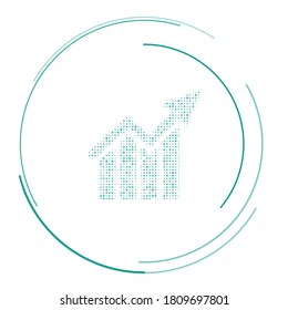 El símbolo de la gráfica rellena con puntos de referencia. Ilustración del vector sobre fondo blanco