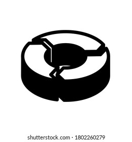 chart symbol flat black line icon, Vector Illustration