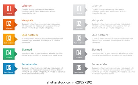 chart table design, ranked numbered list vector template