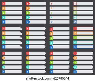 Chart Table Vector, Numbered Ranked List Template