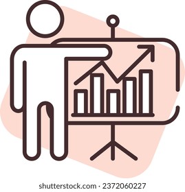 Chart technology, illustration or icon, vector on white background.