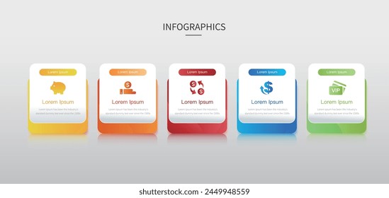 Chart template with icons and 5 options.business marketing concept infographic