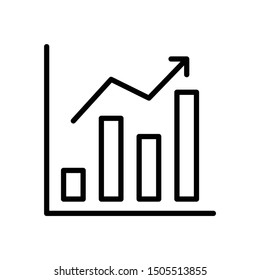 Chart Tends to Growth Industrial Data Trend Concept Vector Icon