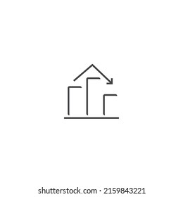 chart thin line icon, editable stroke icon eps 10