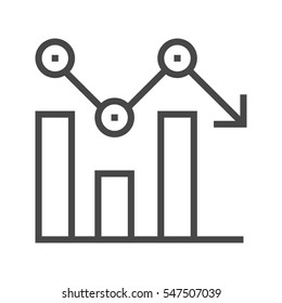 Chart Thin Line Vector Icon Isolated on the White Background.