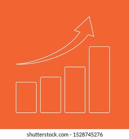Chart, thin lines web and social media icon, stock vector illustration, EPS10.