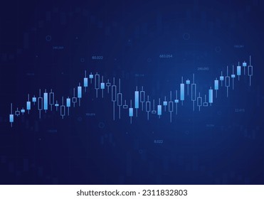 Chart of trading in the stock market or forex. financial investment. Abstract financial background. Vector illustration