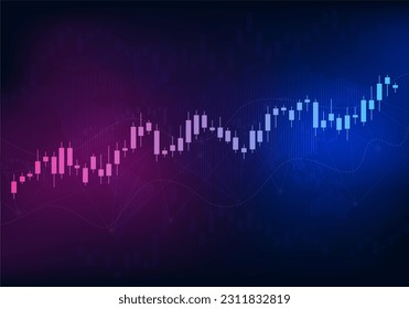 Chart of trading in the stock market or forex. financial investment. Abstract financial background. Vector illustration