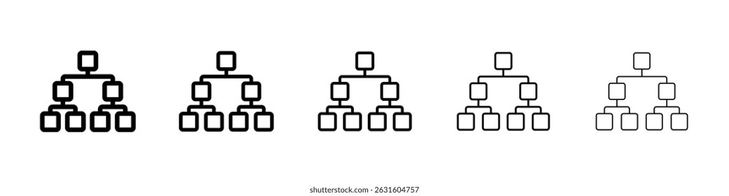 Chart tree icon in black. Vector illustration for graphic design